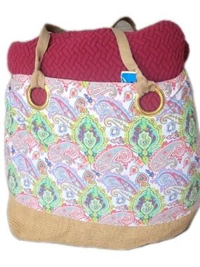 New Peter Millar Canvas Paisley Beach Tote Bag